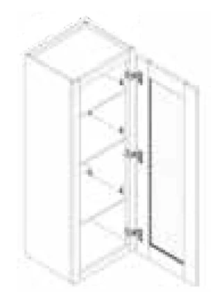 Wall Cabinet w/ Glass Door 18 W X 42 H X 12 D – Contemporary Oak by TA Cabinetry