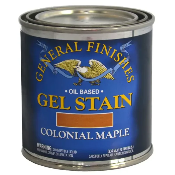 General Finishes Gel Stain, Colonial Maple, Half Pints