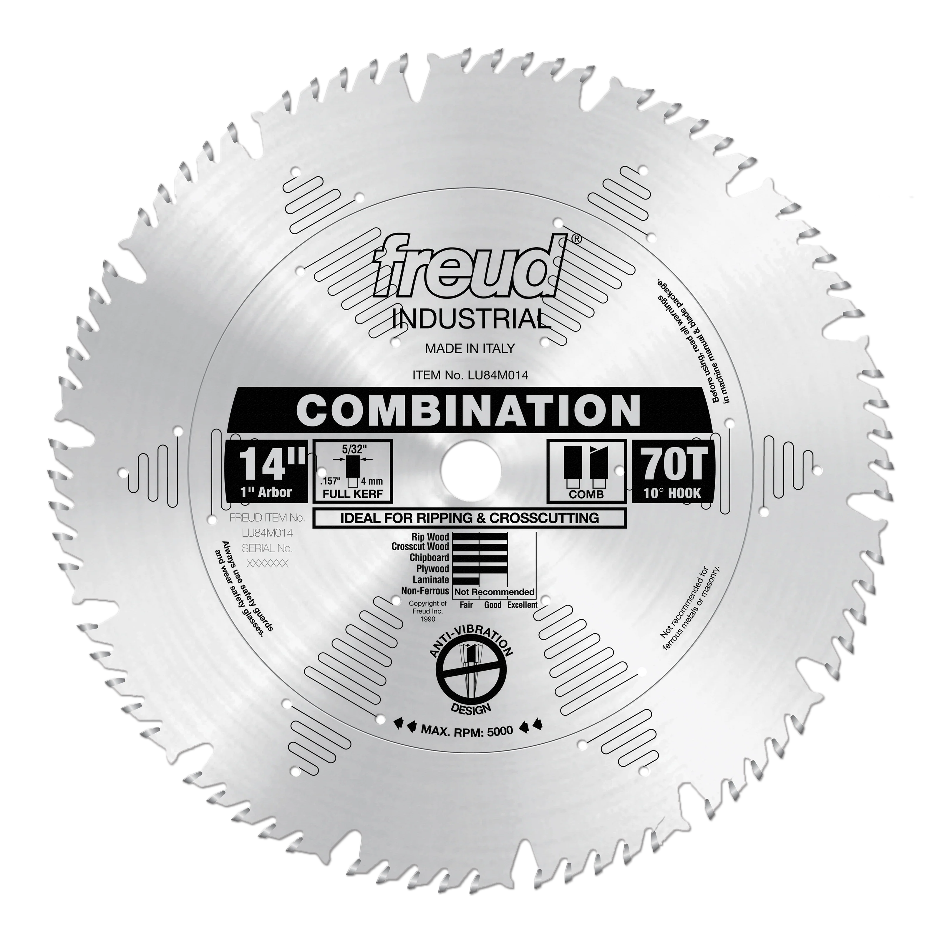 Freud Combination Blade 14″ Diameter Silver