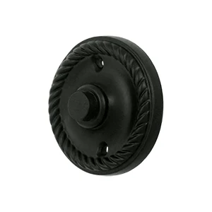 Deltana Bell Button Round 2-1/3″ Diameter Black Rope Style
