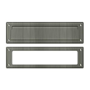 Deltana Mail Slot 13-1/8″ With Interior Frame, Antique Nickel