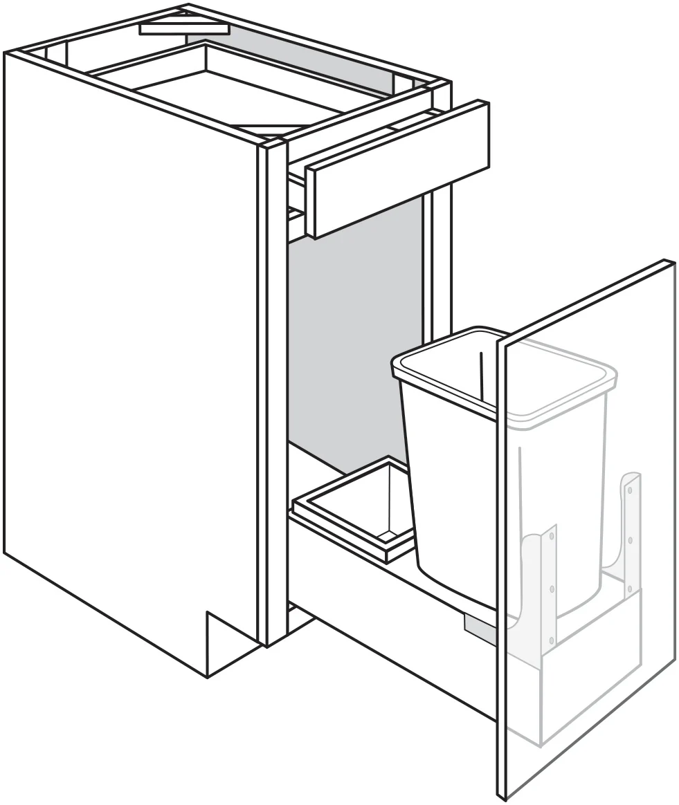 Base Wastebasket Cabinet 18 W X 34-1/2 H X 24 D – Nostalgic by TA Cabinetry