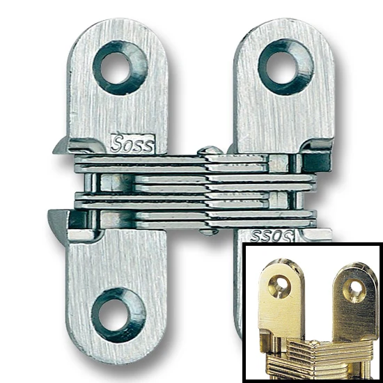 SOSS Hinge 203, 3/4″ Minimum Thickness, Satin Brass