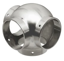 Ball Side Outlet Tee for 2″ Tubing Satin Stainless Steel