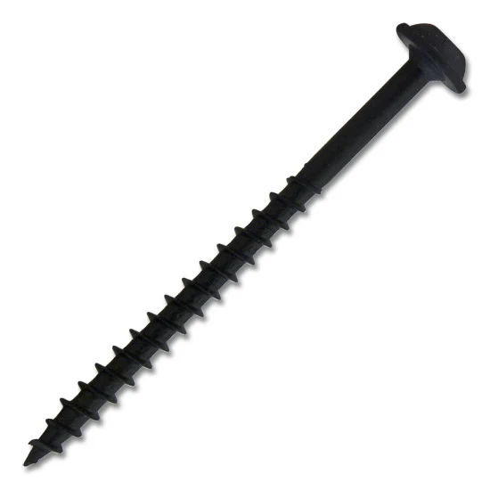 #8 Screw Round Washer Head Square Drive Coarse Thread Type 17 Point 2-1/4" Black, Multiples of 100