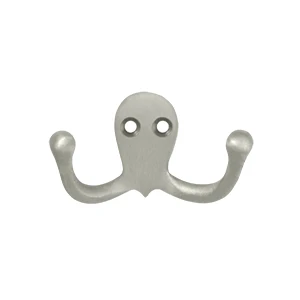 Deltana Double Hook, Satin Nickel