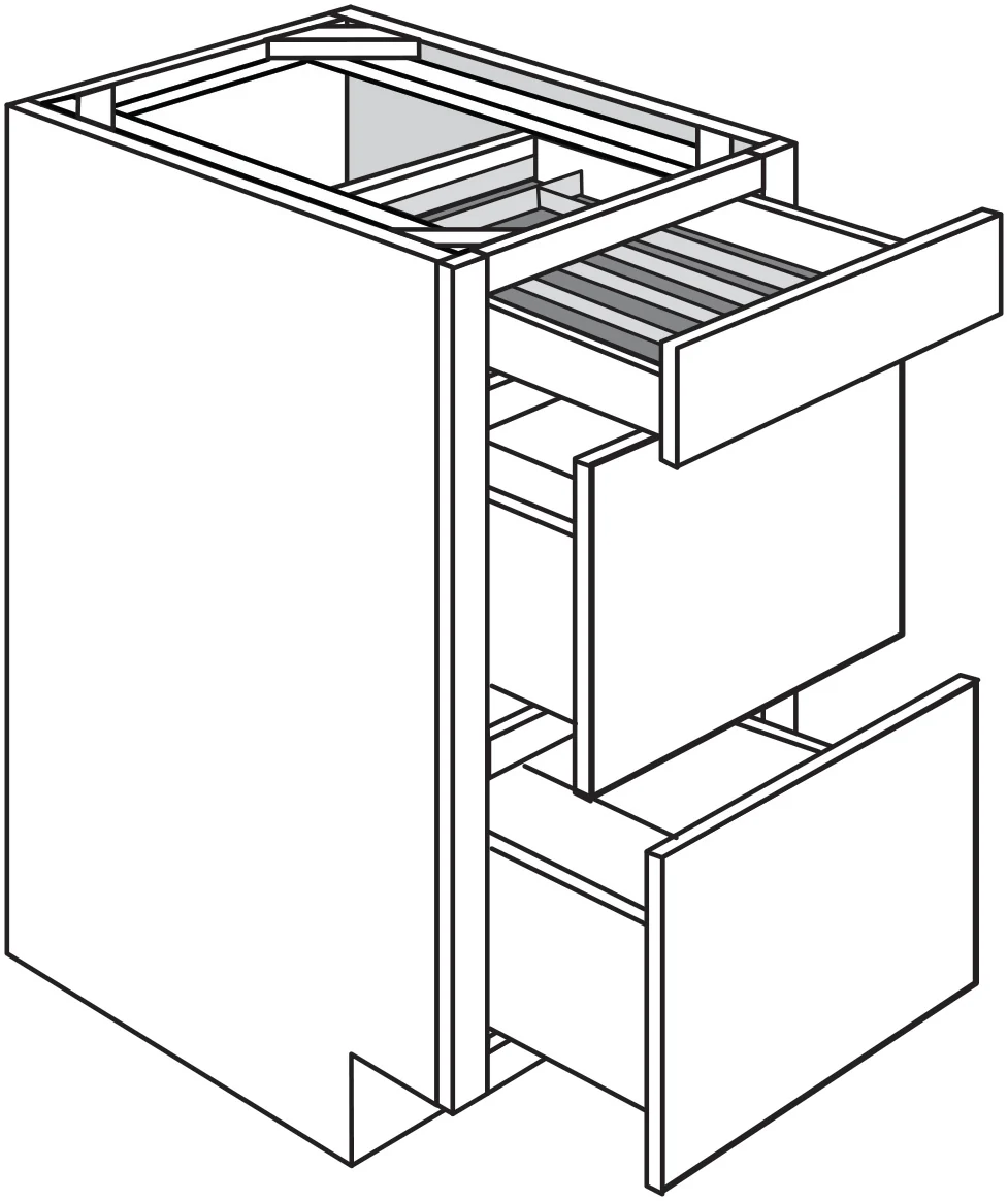 Base 3 Drawer w/ Cutlery Tray 12 W X 34-1/2 H X 24 D – Upton Slab by JSI