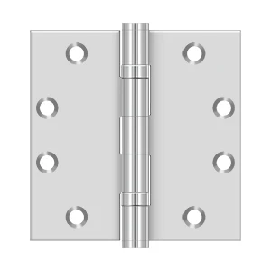 Deltana 4-1/2" x 4-1/2" Stainless Steel Spring Hinge Square Corners, Polished Stainless Steel