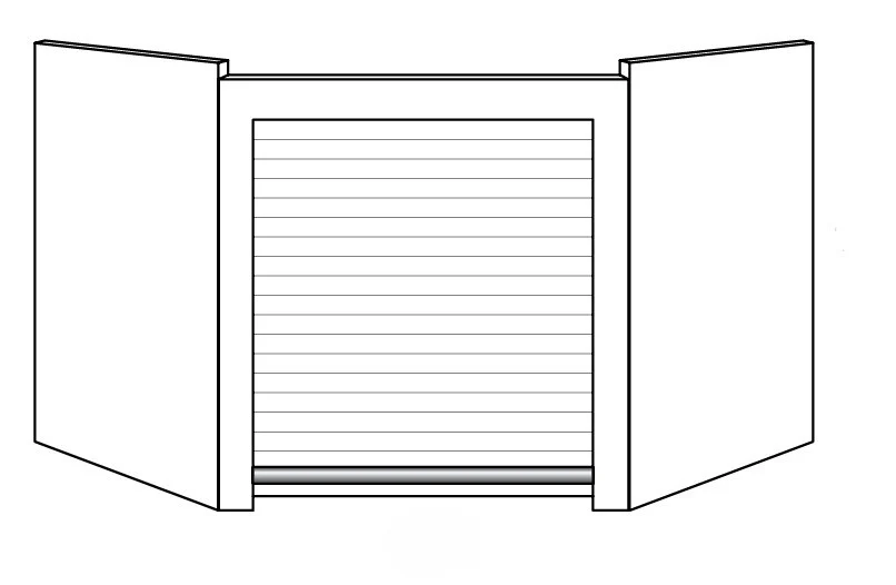 Corner Appliance Garage 24 W X 18 H X 12 D (Use under WDC24**) – Hallmark Frost by Fabuwood
