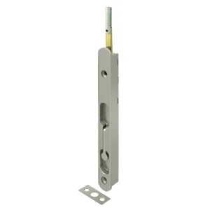 Deltana 18″ Extension Flush Bolt Zinc Corners Round, Satin Nickel, 18″