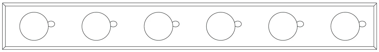Light Bar 6 lights 36 W – Regal Oak by Horning