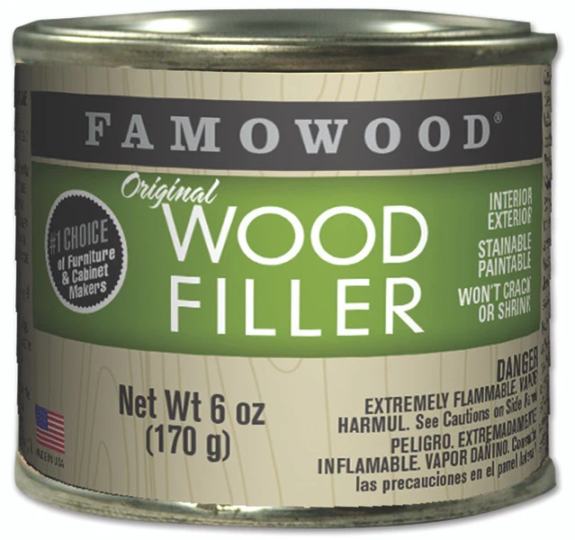 FamoWood Putty Solvent-Based, Walnut, 1/4 Pint