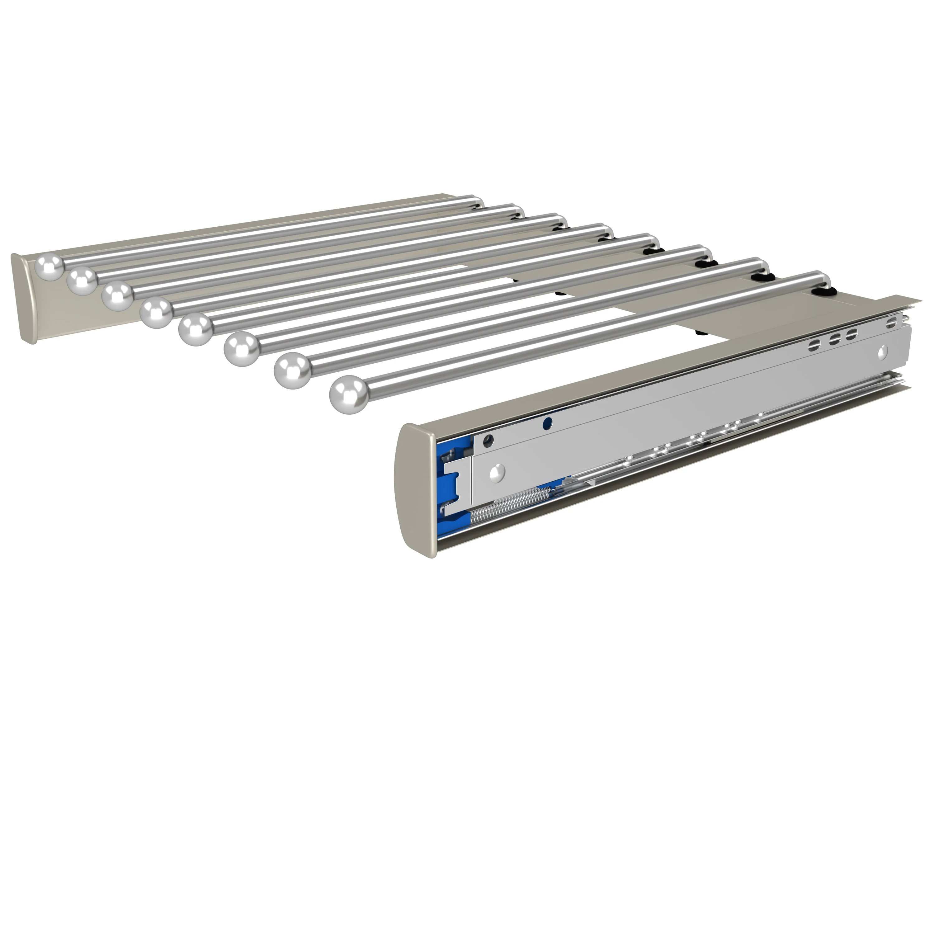 Rev-a-shelf Elite Pullout Pants Rack With Soft-Close Slides Satin Nickel 18″ Length
