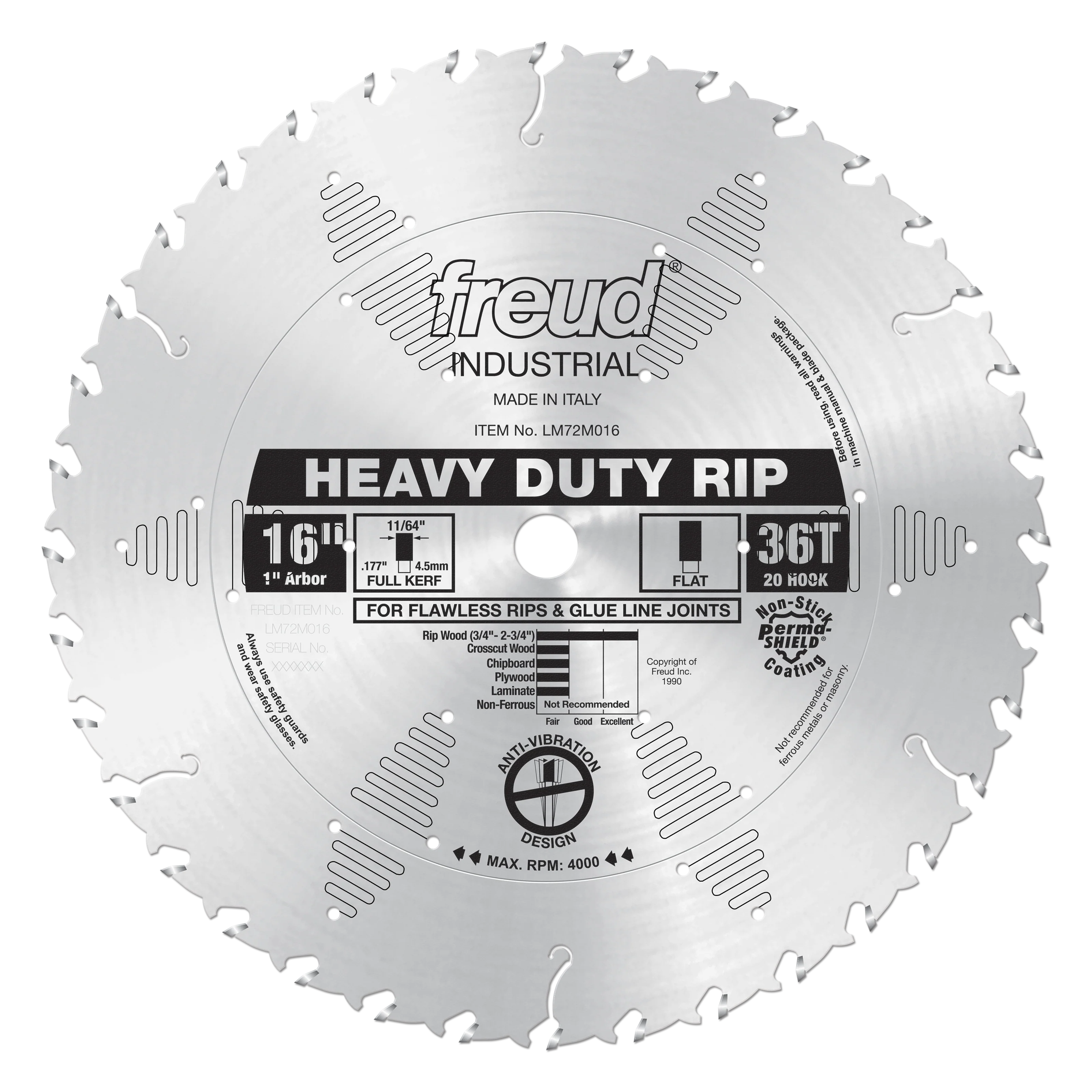 Freud Heavy Duty Rip Blade 16″ Diameter Silver