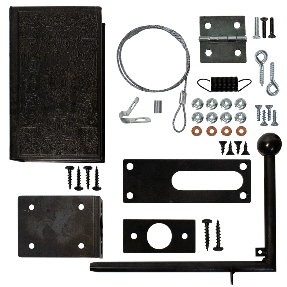 Invisidoor Cane Book Latch For Bi-Fold, Black
