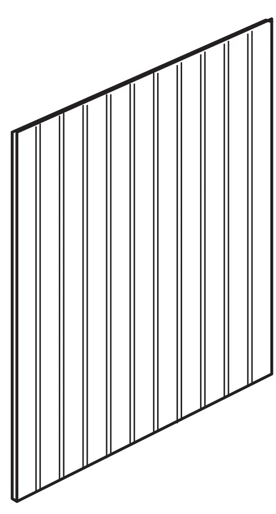 Beadboard Island End Panel 48 H X 96 L X 1/4 Th – Dover Oak by JSI