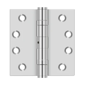 Deltana Stainless Steel Hinge, Ball Bearing, Non-Removable Pin, Polished Stainless Steel, 4" x 4"