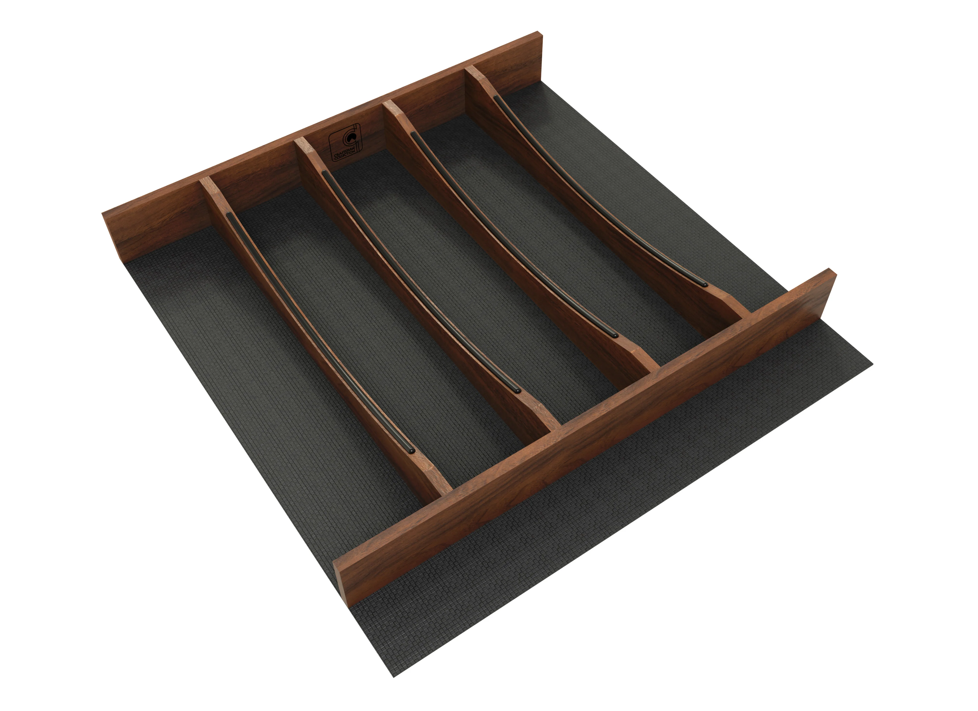 Craftsman Collection Solid Maple Utensil Drawer Insert w/ Black Accents, 24″ Walnut
