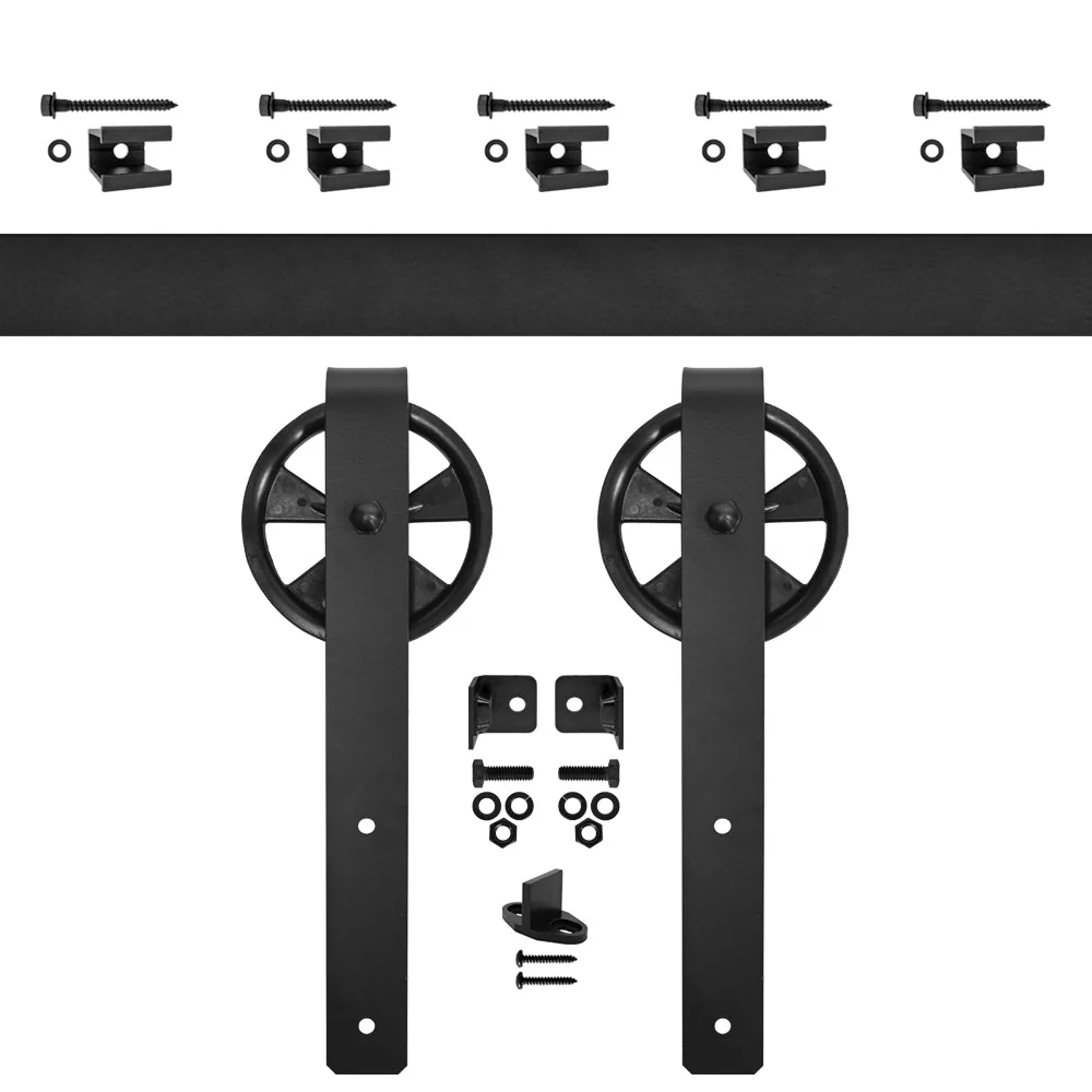Quiet Glide Flat Rail Strap Kit With Track Black, 72″