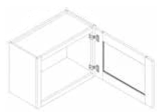 Wall Cabinet w/ Glass Door 18 W X 18 H X 12 D – Contemporary Oak by TA Cabinetry