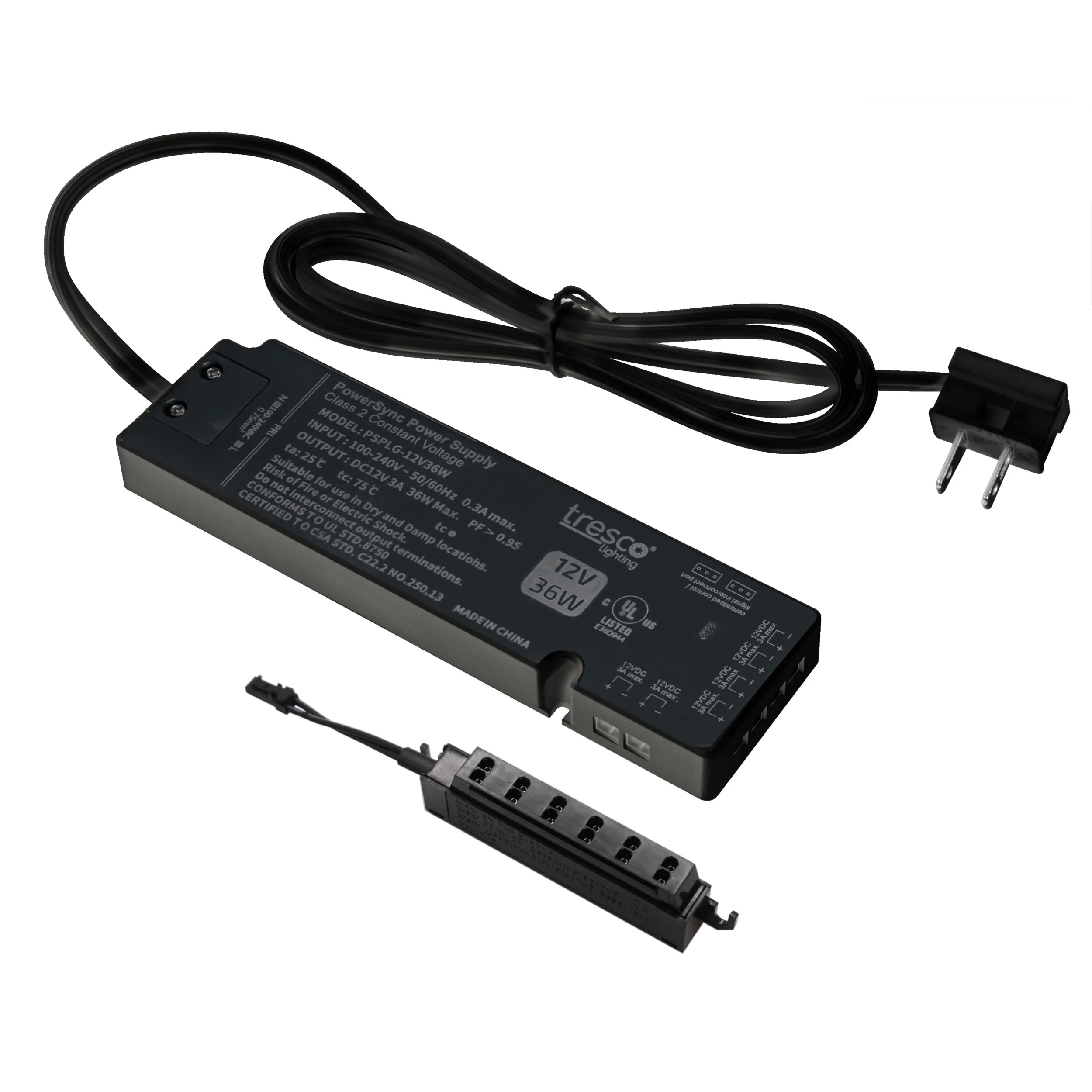 Powersync Plug-In Power Supply, 12VDC, 36W, Six Mini Power Ports