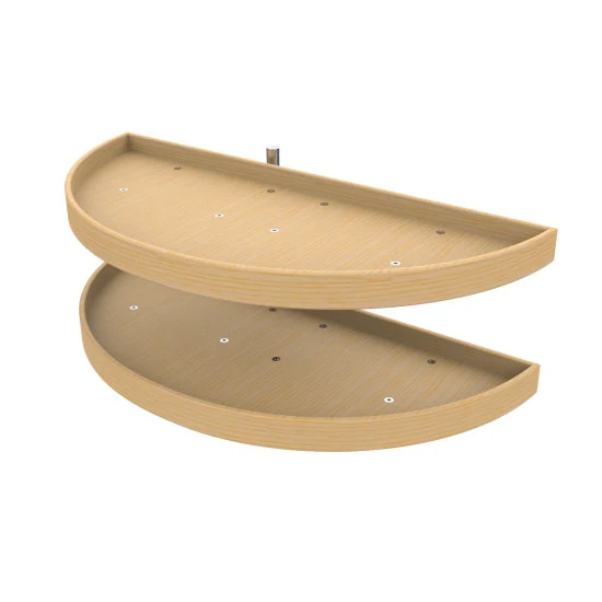 Rev-a-shelf Wood Classics Half Moon 2 Shelf Pivot And Slide Lazy Susan 38″ Width