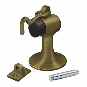 Deltana Cement Floor Mount Bumper With Holder, Antique Brass