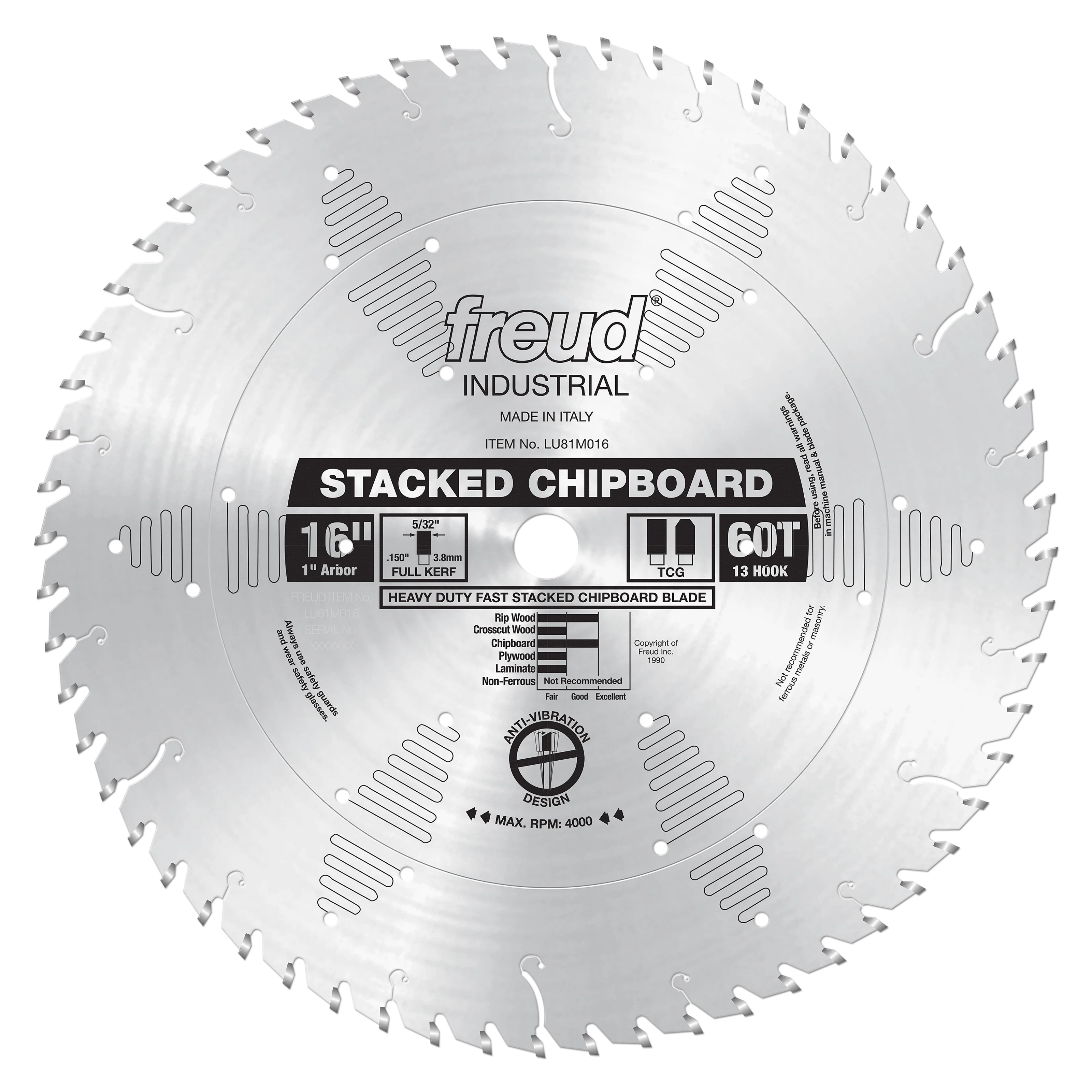 Freud Heavy Duty Stacked Chipboard Blade 16″ Diameter
