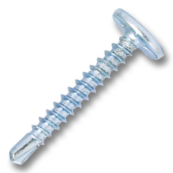 #10 Power Head Sheet Metal Screws Square Drive With Nibs Zinc Finish 1-1/2″ Length