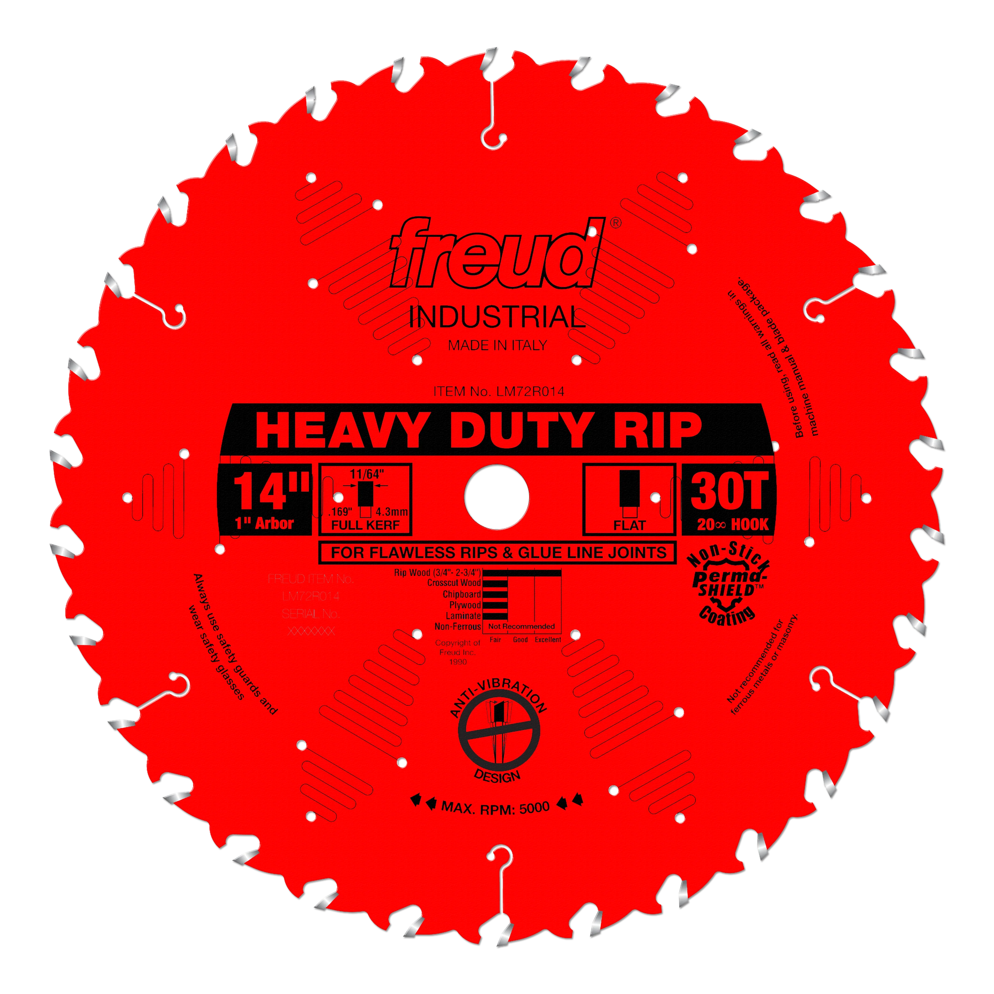 Freud Heavy Duty Rip Blade 14″ Diameter Red