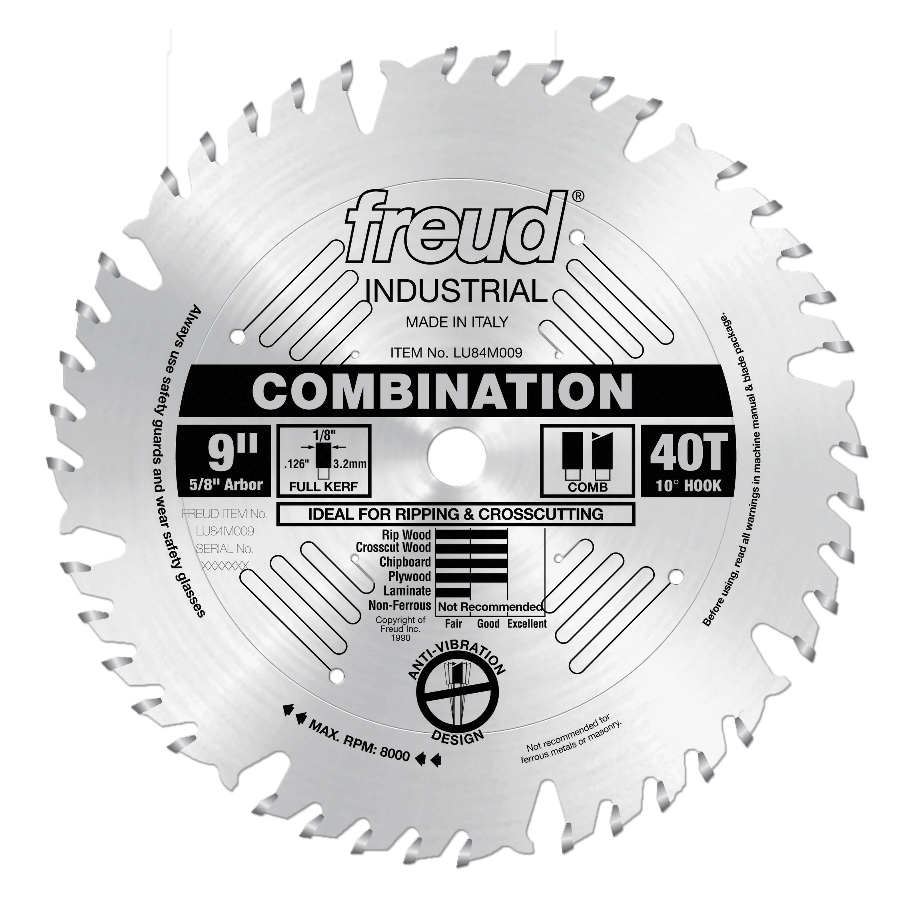 Freud Combination Blade 9″ Diameter Silver
