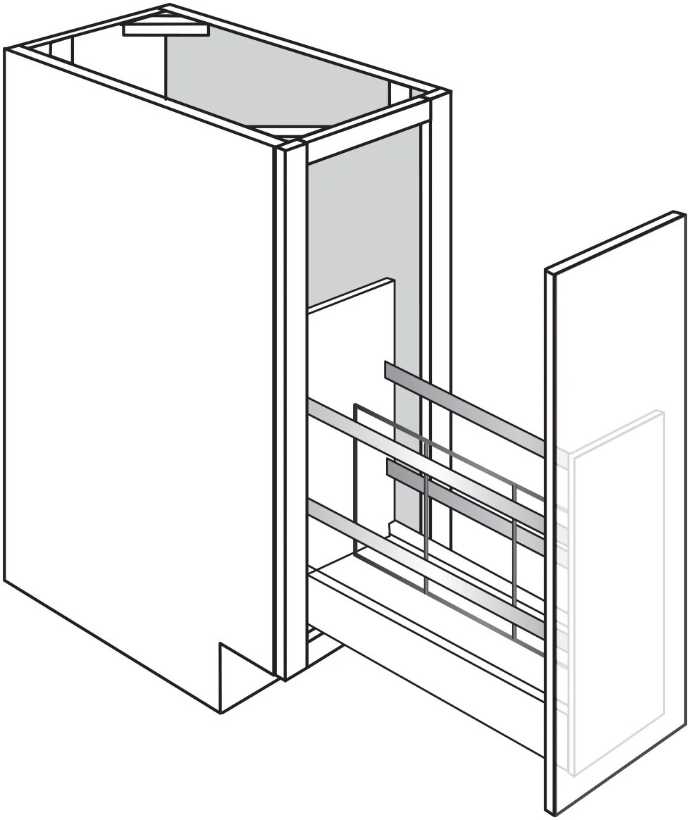 Base w/ Tray Divider Pullout 9 W X 34-1/2 H X 24 D – Upton Slab by JSI