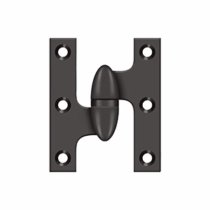 Deltana 2″ Length, 2-1/2″ Height Olive Knuckle Hinge, Oil Rubbed Bronze, Left