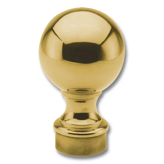 Ball Finial for 1-1/2″ Tubing Polished Brass