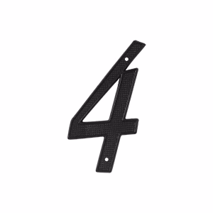 Deltana 4″ Numbers Zinc Die-Cast Black Black Packed Number 4