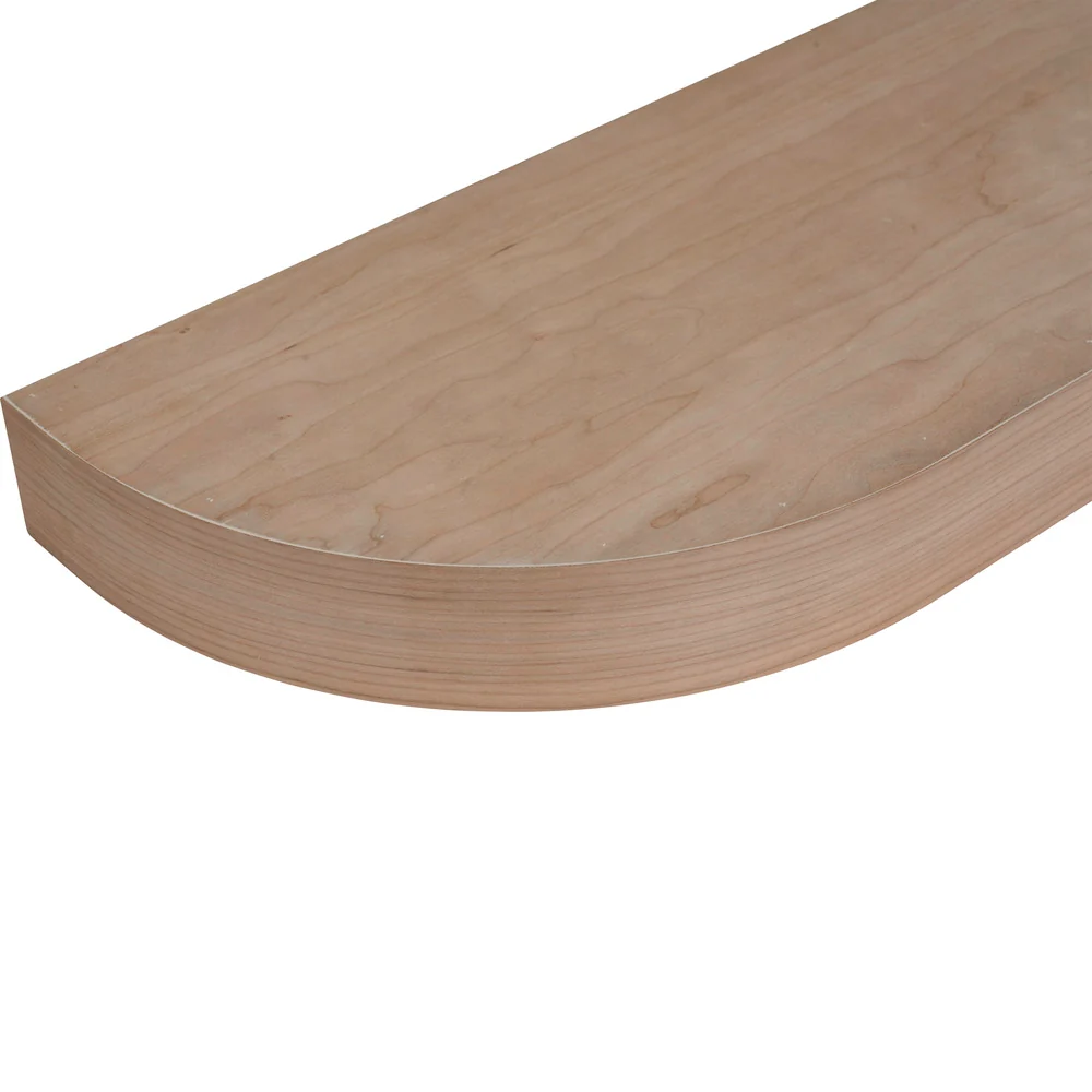 30″ L x 2.5″ T x 10″ D Curved Floating Shelf, 8.5″ Radius, 1 Corner, Alder