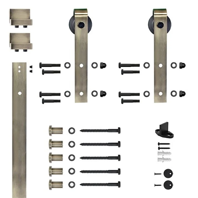 Designer Collection Hook Strap Rolling Door Hardware Door Kit, Yes, 78-3/4″