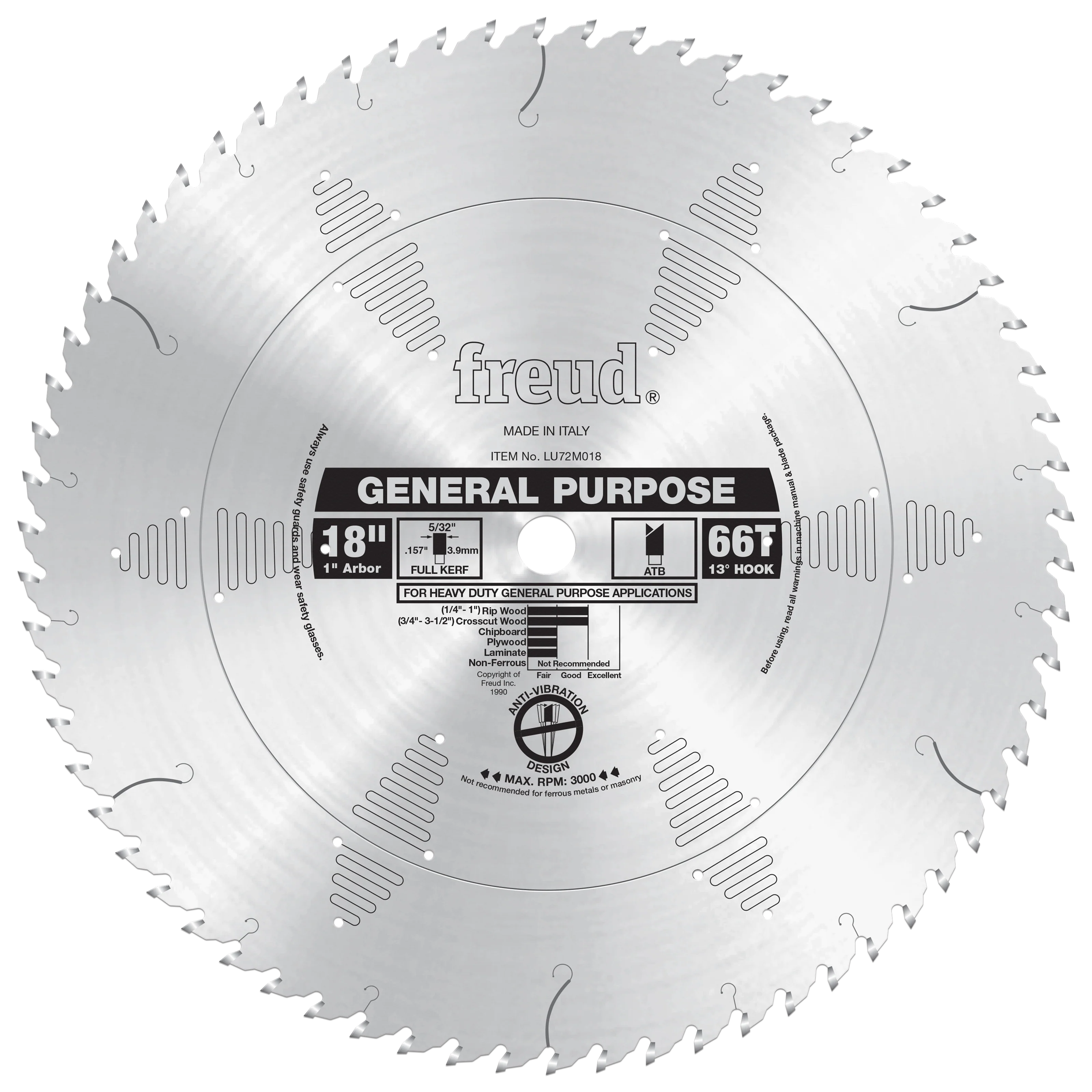 Freud Industrial Carbide Saw Blades 18″ Diameter Silver
