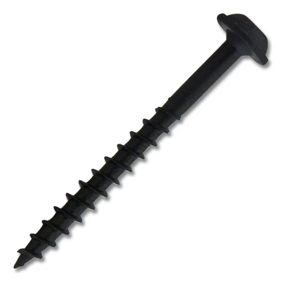 #8 Screw Round Washer Head Square Drive Coarse Thread Type 17 Point 1-3/4" Black, Multiples of 100