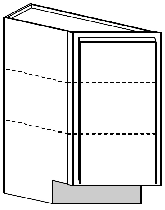 Angle Left Base Cabinet 12 W X 34-1/2 H X 24 D – Nostalgic by TA Cabinetry