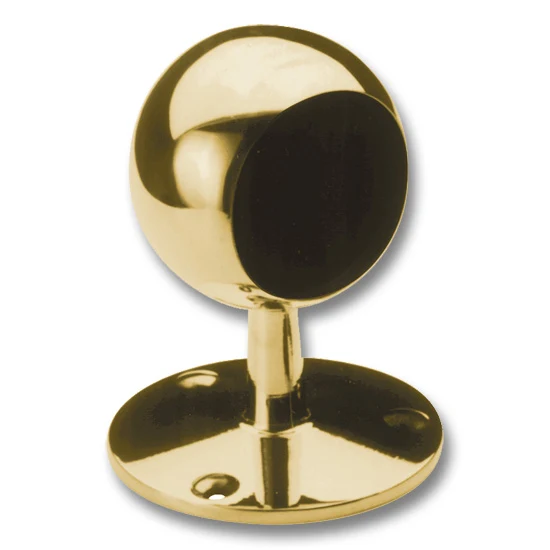 Ball End Short Rail Post Poished Brass for 1-1/2″ Tubing 2-3/4″