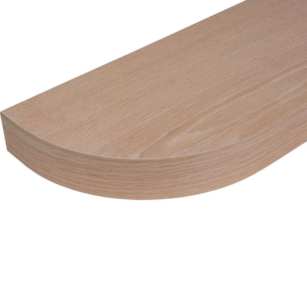24″ L x 2.5″ T x 10″ D Curved Floating Shelf, 8.5″ Radius, 1 Corner, Rift White Oak