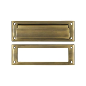 Deltana Mail Slot 8-7/8″ With Interior Frame, Antique Brass