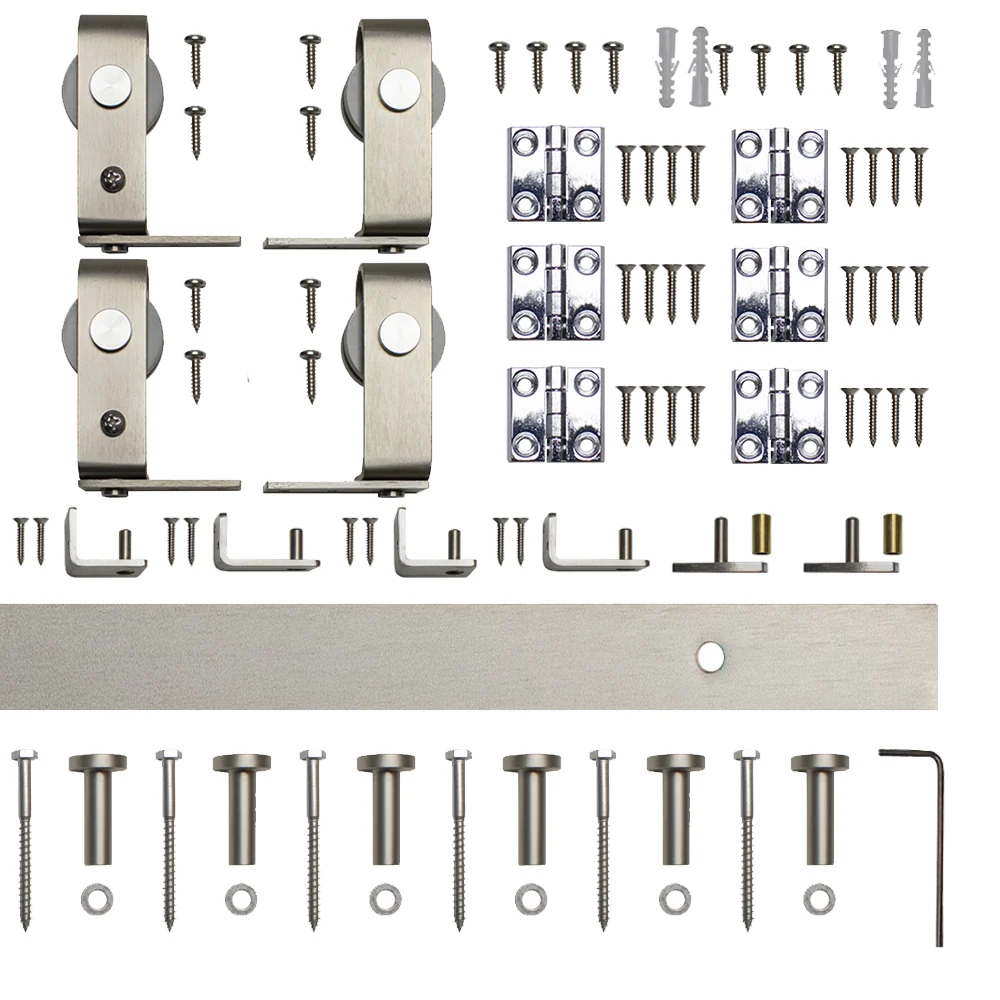 Bifold Mini Barn Door Hardware Kit Top Mount Rail, 60″