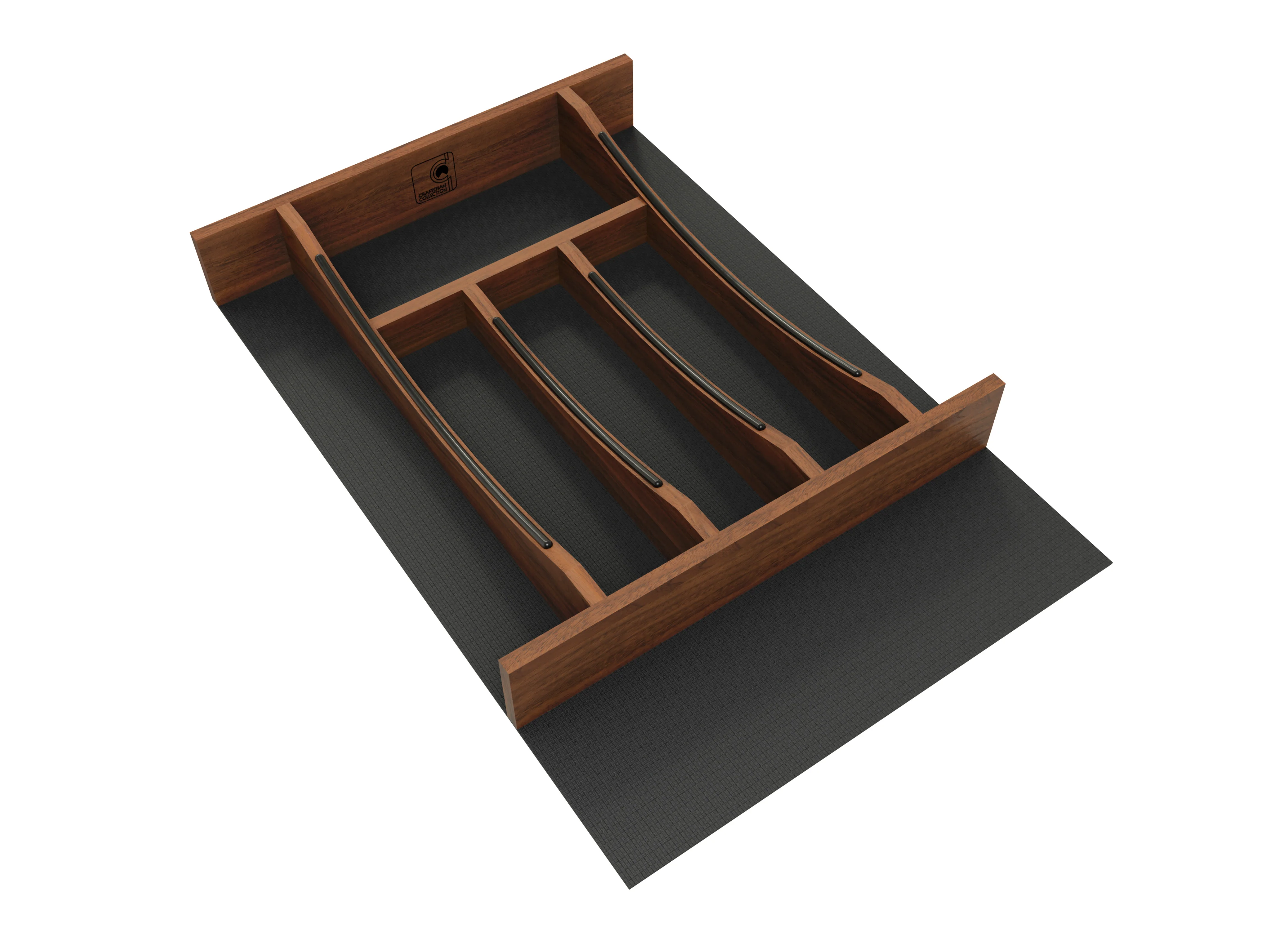 Craftsman Collection Solid Maple Cutlery Drawer Insert w/ Black Accents, 18″ Walnut