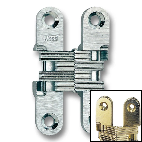 SOSS Hinge 204, 3/4″ Minimum Thickness, Satin Brass