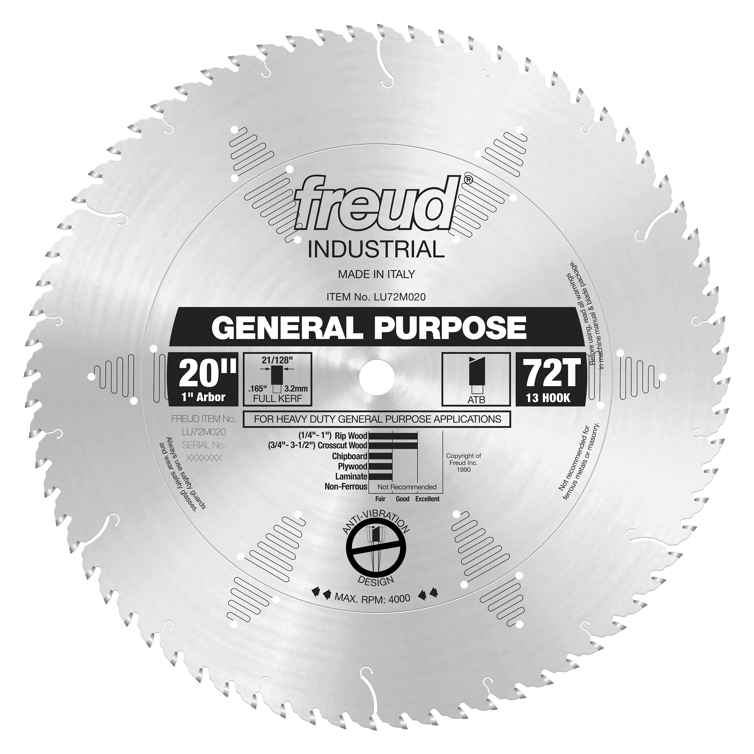 Freud Industrial Carbide Saw Blades 20″ Diameter Silver
