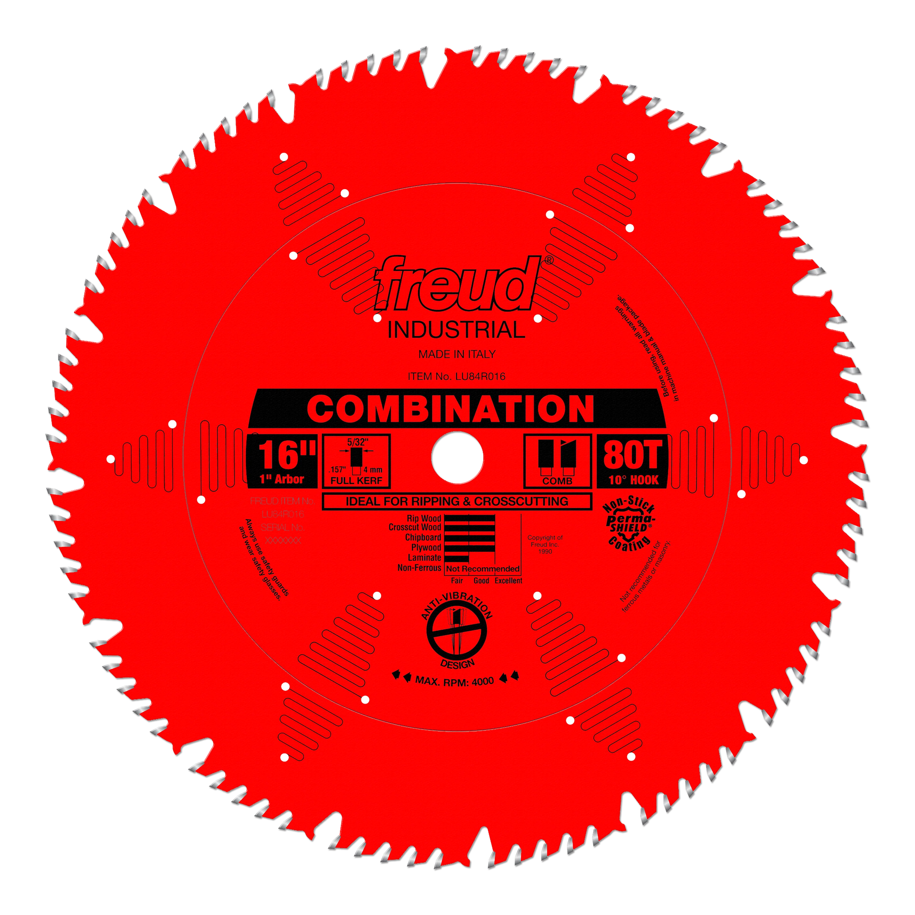 Freud Combination Blade 16″ Diameter Red