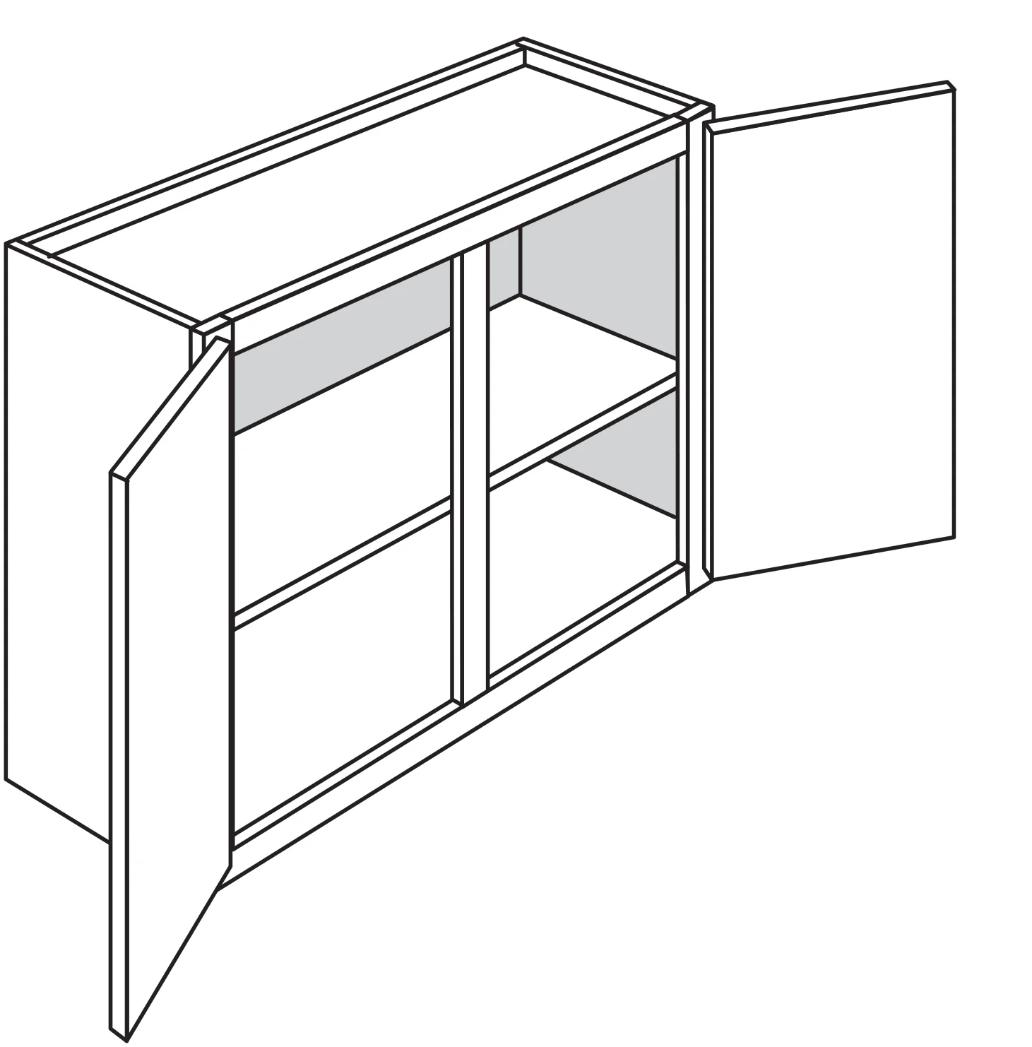Glass Door Single Pane for W1530 – Doric by TA Cabinetry