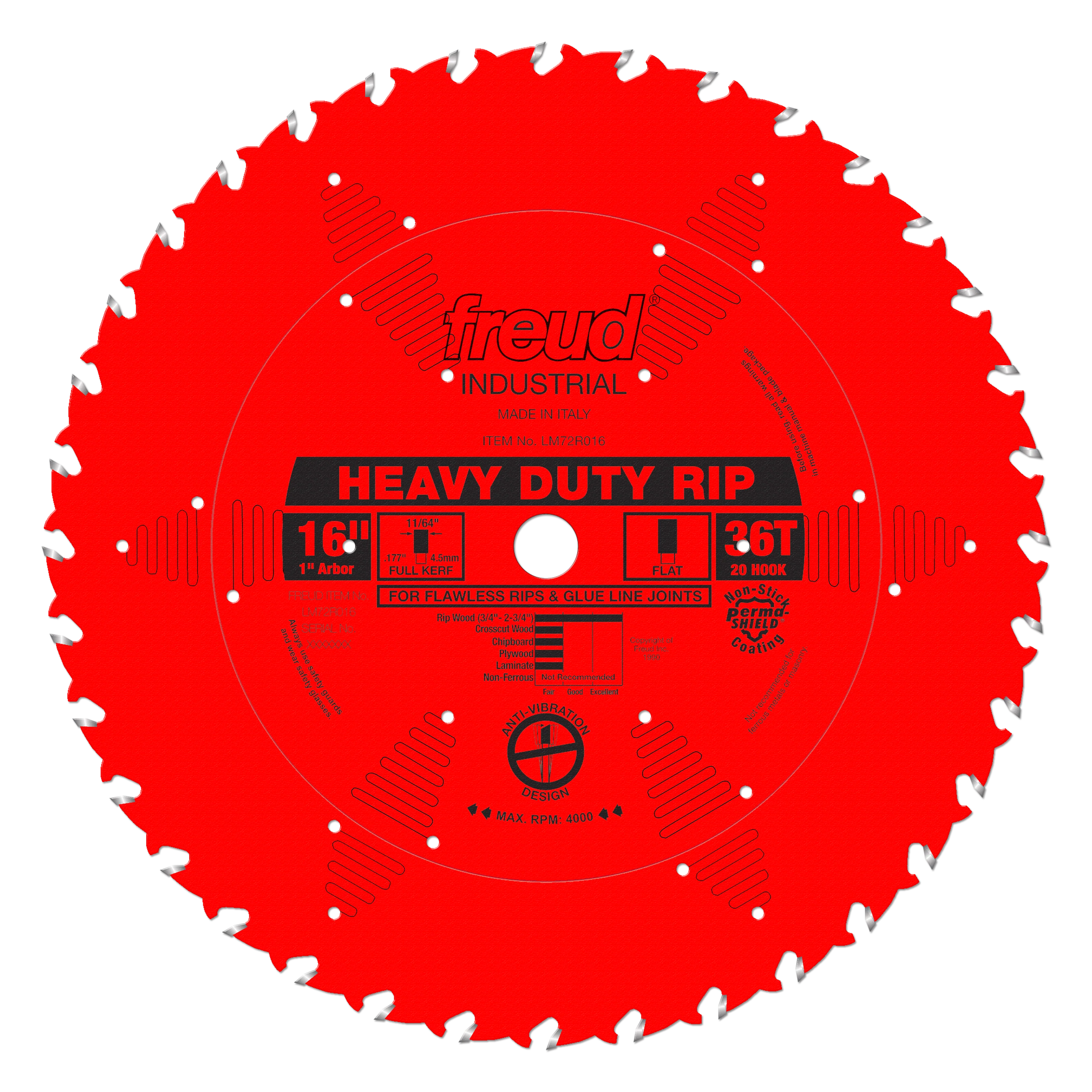 Freud Heavy Duty Rip Blade 16″ Diameter Red